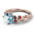 14K Gold Radiant Aquamarine Flower Harmony Ring - Autumn No. 411 image 2