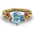 14K Gold Radiant Aquamarine Flower Harmony Ring - Autumn No. 410