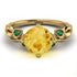 14K Gold Radiant Citrine Flower Harmony Ring - Autumn No. 604
