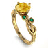 14K Gold Radiant Citrine Flower Harmony Ring - Autumn No. 604