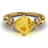 14K Gold Radiant Citrine Flower Harmony Ring - Autumn No. 601