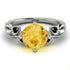 14K Gold Radiant Citrine Flower Harmony Ring - Autumn No. 609