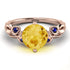 14K Gold Radiant Citrine Flower Harmony Ring - Autumn No. 614 image 3