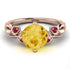 14K Gold Radiant Citrine Flower Harmony Ring - Autumn No. 611