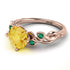14K Gold Radiant Citrine Flower Harmony Ring - Autumn No. 605