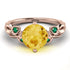 14K Gold Radiant Citrine Flower Harmony Ring - Autumn No. 605