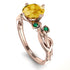 14K Gold Radiant Citrine Flower Harmony Ring - Autumn No. 605