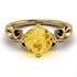 14K Gold Radiant Citrine Flower Harmony Ring - Autumn No. 607