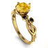 14K Gold Radiant Citrine Flower Harmony Ring - Autumn No. 607