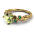 14K Gold Radiant Peridot Flower Harmony Ring - Autumn No. 704 image 2