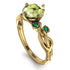 14K Gold Radiant Peridot Flower Harmony Ring - Autumn No. 704