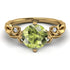 14K Gold Radiant Peridot Flower Harmony Ring - Autumn No. 701