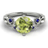 14K Gold Radiant Peridot Flower Harmony Ring - Autumn No. 715 image 3