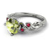 14K Gold Radiant Peridot Flower Harmony Ring - Autumn No. 712