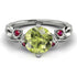 14K Gold Radiant Peridot Flower Harmony Ring - Autumn No. 712 image 3