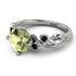 14K Gold Radiant Peridot Flower Harmony Ring - Autumn No. 709