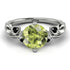 14K Gold Radiant Peridot Flower Harmony Ring - Autumn No. 709 image 3