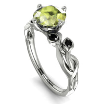 14K Gold Radiant Peridot Flower Harmony Ring - Autumn No. 709 image 1