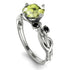 14K Gold Radiant Peridot Flower Harmony Ring - Autumn No. 709