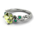 14K Gold Radiant Peridot Flower Harmony Ring - Autumn No. 706 image 2