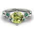 14K Gold Radiant Peridot Flower Harmony Ring - Autumn No. 706