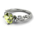 14K Gold Radiant Peridot Flower Harmony Ring - Autumn No. 703
