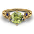 14K Gold Radiant Peridot Flower Harmony Ring - Autumn No. 713
