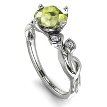 14K Gold Radiant Peridot Flower Harmony Ring - Autumn No. 703 image 1