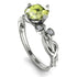 14K Gold Radiant Peridot Flower Harmony Ring - Autumn No. 703 image 1