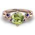 14K Gold Radiant Peridot Flower Harmony Ring - Autumn No. 714