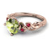 14K Gold Radiant Peridot Flower Harmony Ring - Autumn No. 711