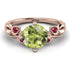 14K Gold Radiant Peridot Flower Harmony Ring - Autumn No. 711
