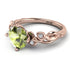 14K Gold Radiant Peridot Flower Harmony Ring - Autumn No. 702 image 2
