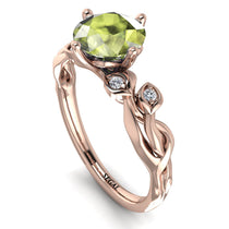 14K Gold Radiant Peridot Flower Harmony Ring - Autumn No. 702 image 1