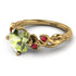 14K Gold Radiant Peridot Flower Harmony Ring - Autumn No. 710 image 2