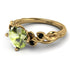 14K Gold Radiant Peridot Flower Harmony Ring - Autumn No. 707 image 2