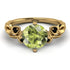 14K Gold Radiant Peridot Flower Harmony Ring - Autumn No. 707