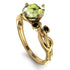 14K Gold Radiant Peridot Flower Harmony Ring - Autumn No. 707