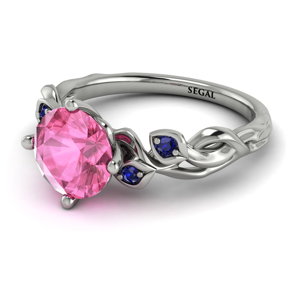 14K Gold Radiant Pink Moissanite Flower Harmony Ring - Autumn No. 815