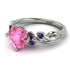 14K Gold Radiant Pink Moissanite Flower Harmony Ring - Autumn No. 815