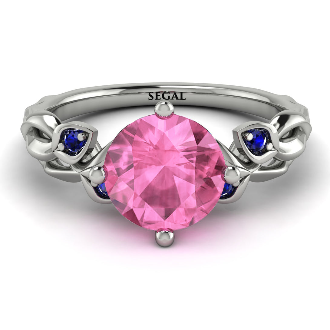 14K Gold Radiant Pink Moissanite Flower Harmony Ring - Autumn No. 815
