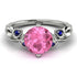 14K Gold Radiant Pink Moissanite Flower Harmony Ring - Autumn No. 815