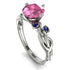 14K Gold Radiant Pink Moissanite Flower Harmony Ring - Autumn No. 815