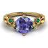 14K Gold Radiant Tanzanite Flower Harmony Ring - AutumnNo. 204