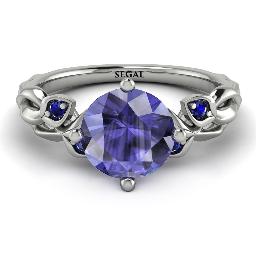 14K Gold Radiant Tanzanite Flower Harmony Ring - AutumnNo. 215