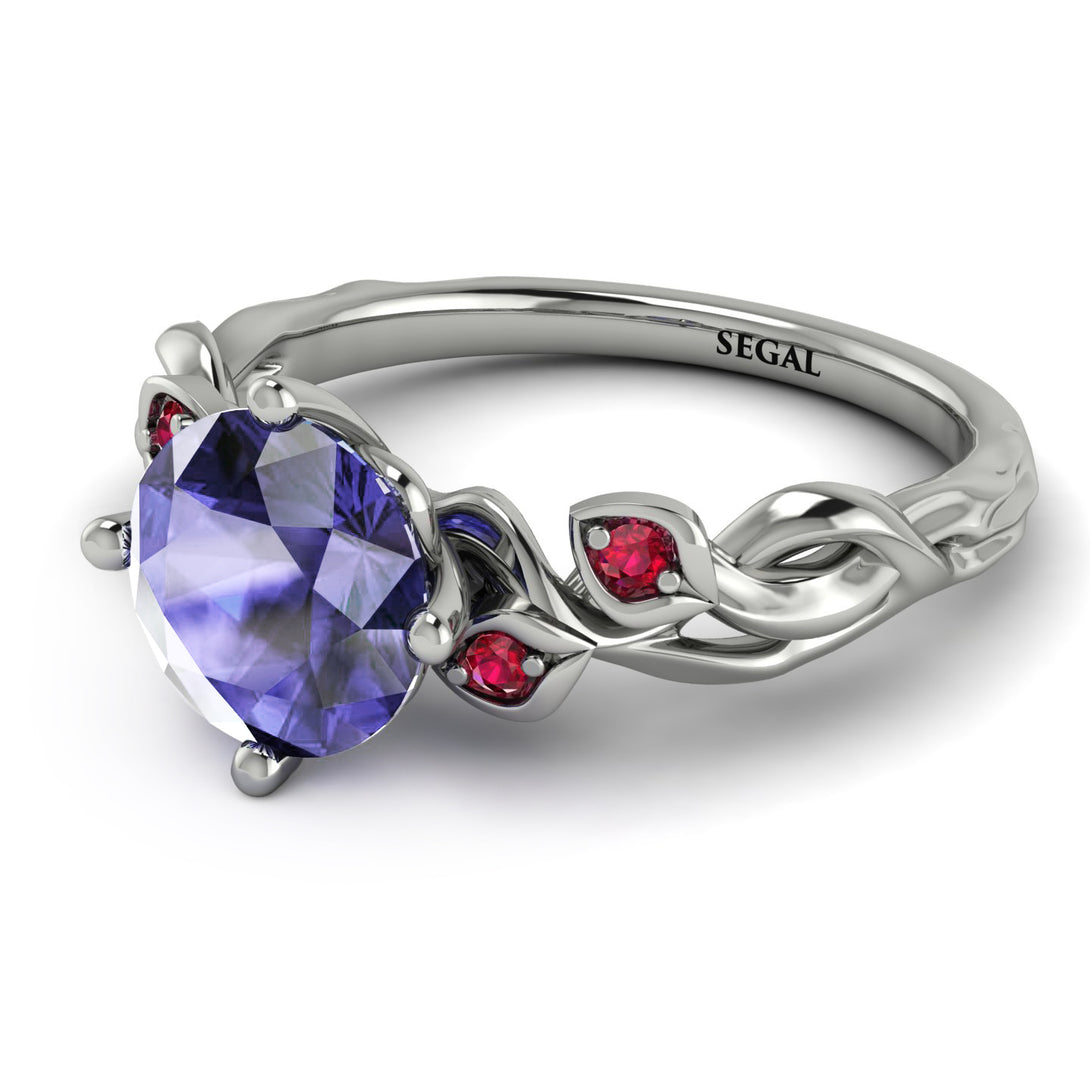 14K Gold Radiant Tanzanite Flower Harmony Ring - Autumn No. 212
