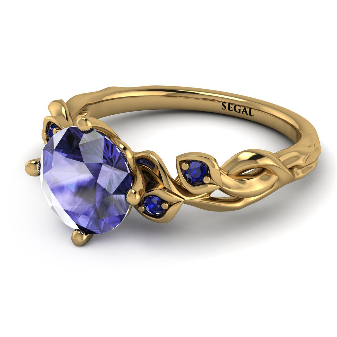 14K Gold Radiant Tanzanite Flower Harmony Ring - AutumnNo. 213