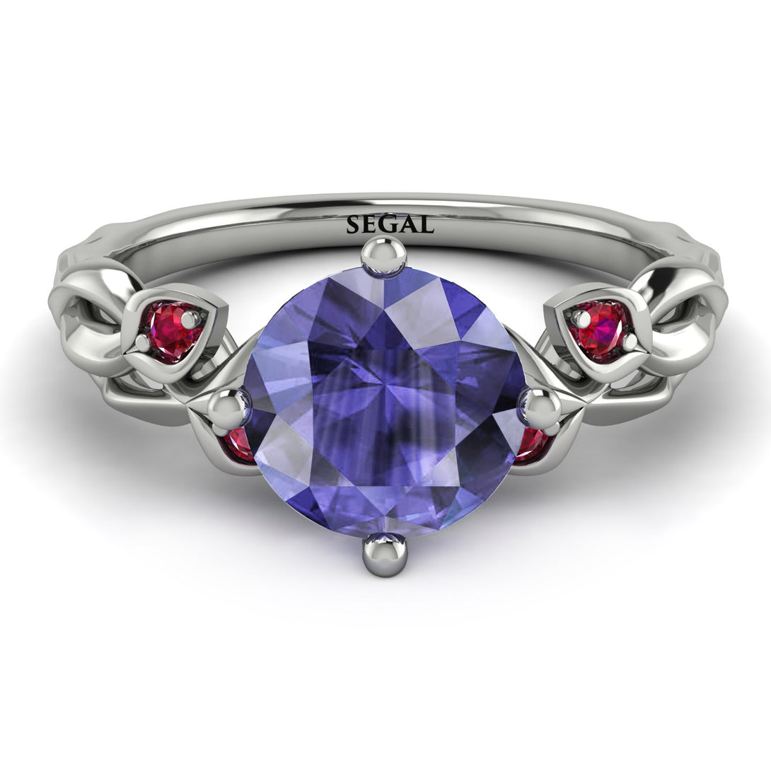 14K Gold Radiant Tanzanite Flower Harmony Ring - Autumn No. 212