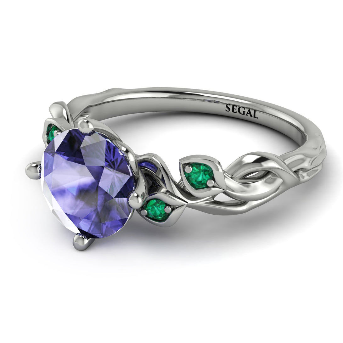 14K Gold Radiant Tanzanite Flower Harmony Ring - Autumn No. 206