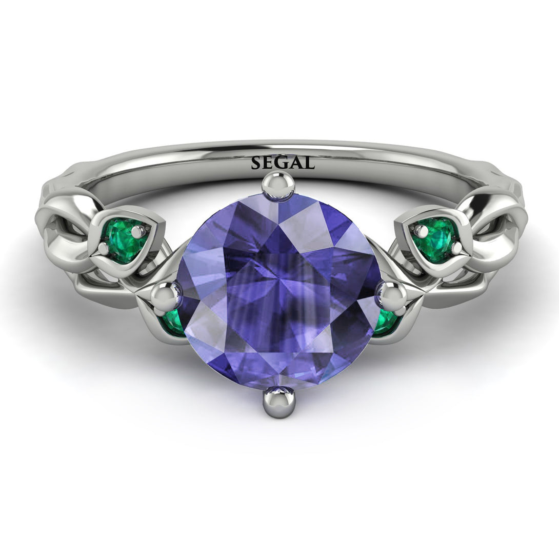 14K Gold Radiant Tanzanite Flower Harmony Ring - Autumn No. 206